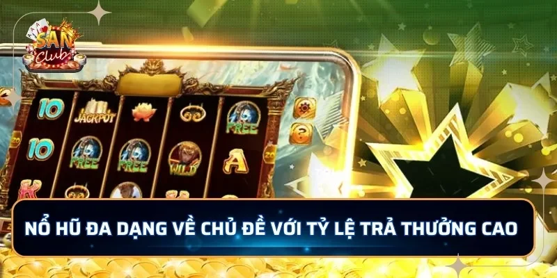 Nổ hũ đa dạng về chủ đề với tỷ lệ trả thưởng cao 